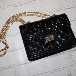 🖤 Quilted Black & Gold Purse · 5" x 7" · Chain Strap & Luxe Clasp